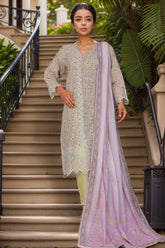 Bin Saeed Stitched 3 Piece Exc Emb Lawn Vol-02 Collection'2025-SM-2102-Yellow