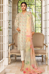 Bin Saeed Stitched 3 Piece Exc White and White Chikankari Collection'2025-SM-2001-Pista