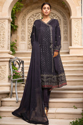Bin Saeed Stitched 3 Piece Fancy Formals Suit-OMSC-2296-Blue