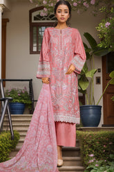 Bin Saeed Stitched 3 Piece Luxe Self & Self Collection'2025-NSM-2221-Pink