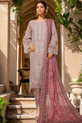 Bin Saeed Stitched 3 Piece Luxury Plain Cotton With Printed Back Vol-02 Collection'2025-NSM-2236-Tea-Pink