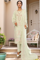 Bin Saeed Stitched 3 Piece Emb Chiffon Suit-BILL-1787-Pista