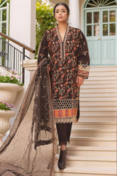 Bin Saeed Stitched 3 Piece Emb Fancy Festive Ramadan Suit-BIL-429-Black