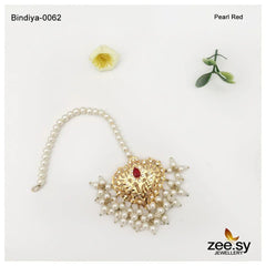 BINDIYA-0062 Pearl Red - Zeesy Jewellery