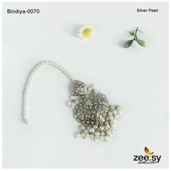 Bindiya-0070 Silver Pearl - Zeesy Jewellery