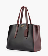 RTW Creation - Black with burgundy multi compartment satchel bag