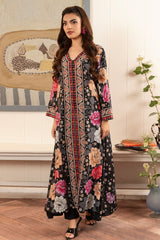 Zebaish By Stitch Vibes Stitched Shirts Suit-Black Flora Shirt