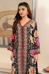 Zebaish By Stitch Vibes Stitched Shirts Suit-Black Flora Shirt