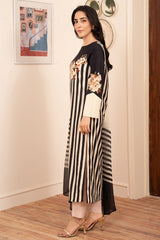 Morganite By Stitch Vibes Stitched 3 Piece Dress Suit-Black Striped Dress