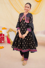 Elevate your style with our Black Embroidery 3 Pc Suit. A beautifully embroidered suit for girls featuring rich detailing