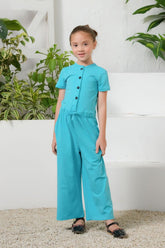 Sprinkles Stitched 1 Piece Summer Jumpsuit Kids Collection'2025-Blue - Jersey Jumpsuit
