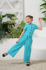 Sprinkles Stitched 1 Piece Summer Jumpsuit Kids Collection'2025-Blue - Jersey Jumpsuit