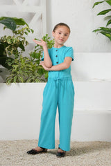 Sprinkles Stitched 1 Piece Summer Jumpsuit Kids Collection'2025-Blue - Jersey Jumpsuit