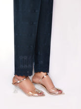 Sada Bahar Stitched Chikankari Emb Pret Cotton Trouser Suit-TR-CK-Blue