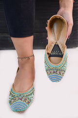 On Your Feets Emb Khussa-Blue Blossom