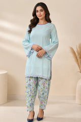 Madiha Gohar Stitched 2 Piece Lawn Suit-Bluebell Mist