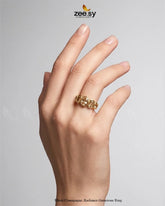Zeesy-Blush Champagne Radiance Gemstone Ring