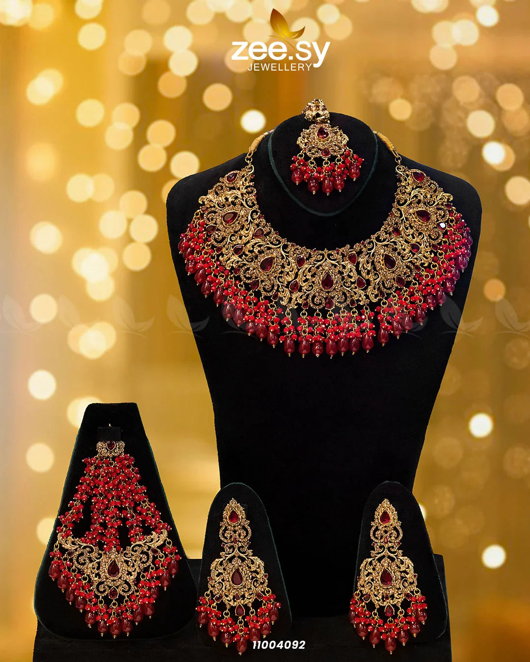 Bridal-0213 Red - Zeesy Jewellery