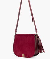 RTW Creation - Burgundy suede foldover saddle bag