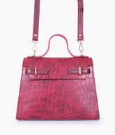 RTW Creation - Burgundy crocodile cross-body bag with top-handle