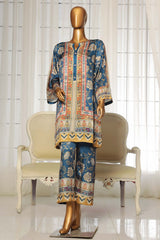 Sada Bahar Stitched 2 Piece Silk Printed Suit-C1-19-Blue