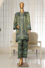 Sada Bahar Stitched 2 Piece Silk Printed Suit-C2-19-Kai Green