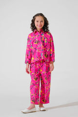 Dhaga Stitched 2 Piece Premium Cambric Kids Suit-Taffy