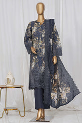 Sada Bahar Stitched 3 Piece Laser Cutwork Chikankari Vol-02 Suit-CK-19-Navy Blue