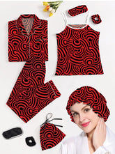 Studio By Arj Eshaal Omani Dreams Nightwear – Ultimate Comfort for Restful Nights Silky Finish Night Dress For Women and Girls 7 Piece Night Wear Women's Pajama Sets