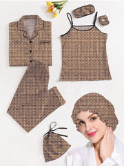 Studio By Arj Eshaal Omani Relaxation Nightwear – Stylish & Soft for Sweet Dreams Silky Finish Night Dress For Women and Girls 7 Piece Night Wear Women's Pajama Sets