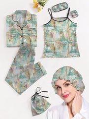 Studio By Arj Eshaal Omani Twilight Comfort Nightwear – Luxurious Fabric for Restful Sleep Silky Finish Night Dress For Women and Girls 7 Piece Night Wear Women's Pajama Sets