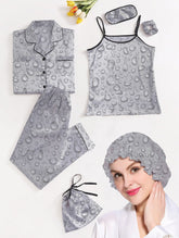 Studio By Arj Eshaal Omani Serenity Nightwear – Plush & Premium Sleepwear Silky Finish Night Dress For Women and Girls 7 Piece Night Wear Women's Pajama Sets