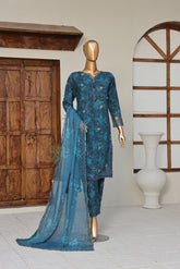Sumi Stitched 3 Piece Embroidered & Printed Suit-CPE-04-Zinc