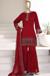 Afsany By Sada Bahar Stitched 3 Piece Luxury Chiffon Vol-01 Suit-CR-33-MAROON