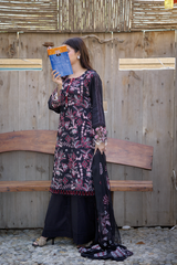 Chameli Studio Embroidered Unstitched Lawn Cotton Suits - 3 Piece Suit Collection | Onyx Petal by Chamelistudio