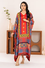 Velora By Stitch Vibes Stitched Shirts Suit-Crimson Elegance Kaftan
