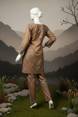 Doriya Luxe By Almeerah Stitched 2 Piece Premium Bana Dora Lawn Collection'2025-Caramel Brown Luxe