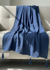 Nairah Crinkle Chiffon Dupatta Wrap-Blue Dupatta