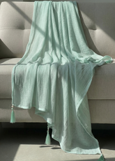 Nairah Crinkle Chiffon Dupatta Wrap-Ice-Green Dupatta