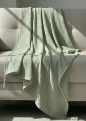 Nairah Crinkle Chiffon Dupatta Wrap-Light Green Dupatta