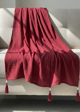 Nairah Crinkle Chiffon Dupatta Wrap-Red Dupatta