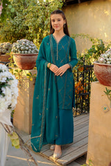 Chiffon Embroidered 3 Pc Suit - Latest Eid dress designs for 2024-25.