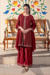 Chiffon Embroidered 3 Pc Suit - Wear Ochre