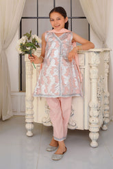 Shop a stunning Kids Dress with this Chiffon Embroidered 3 Pc Suit for girls.