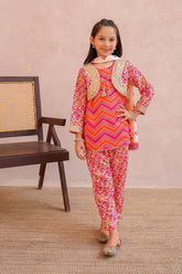Shop elegant traditional dresses for kids! Our Chiffon Embroidered 3 Pc Suit features intricate embroidery
