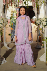 Elegant Chiffon Embroidered 3 Pc Suit ? A beautifully designed kids' formal dress
