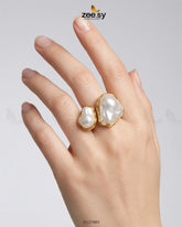 Classic Parisian Gilded Pearl Ring