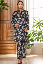 Bin Saeed Stitched 2 Piece Co Ords Cotton Suit-WC-2406-Black