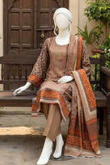 Almeerah Unstitched 3 Piece Winter Khaddar Luxe Collection'2025-Cocoa Ember Warmth