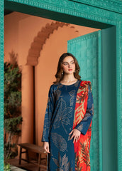 Dusky Delight By Feathers Unstitched 3 Piece Summer Suit-VEORA-FT450